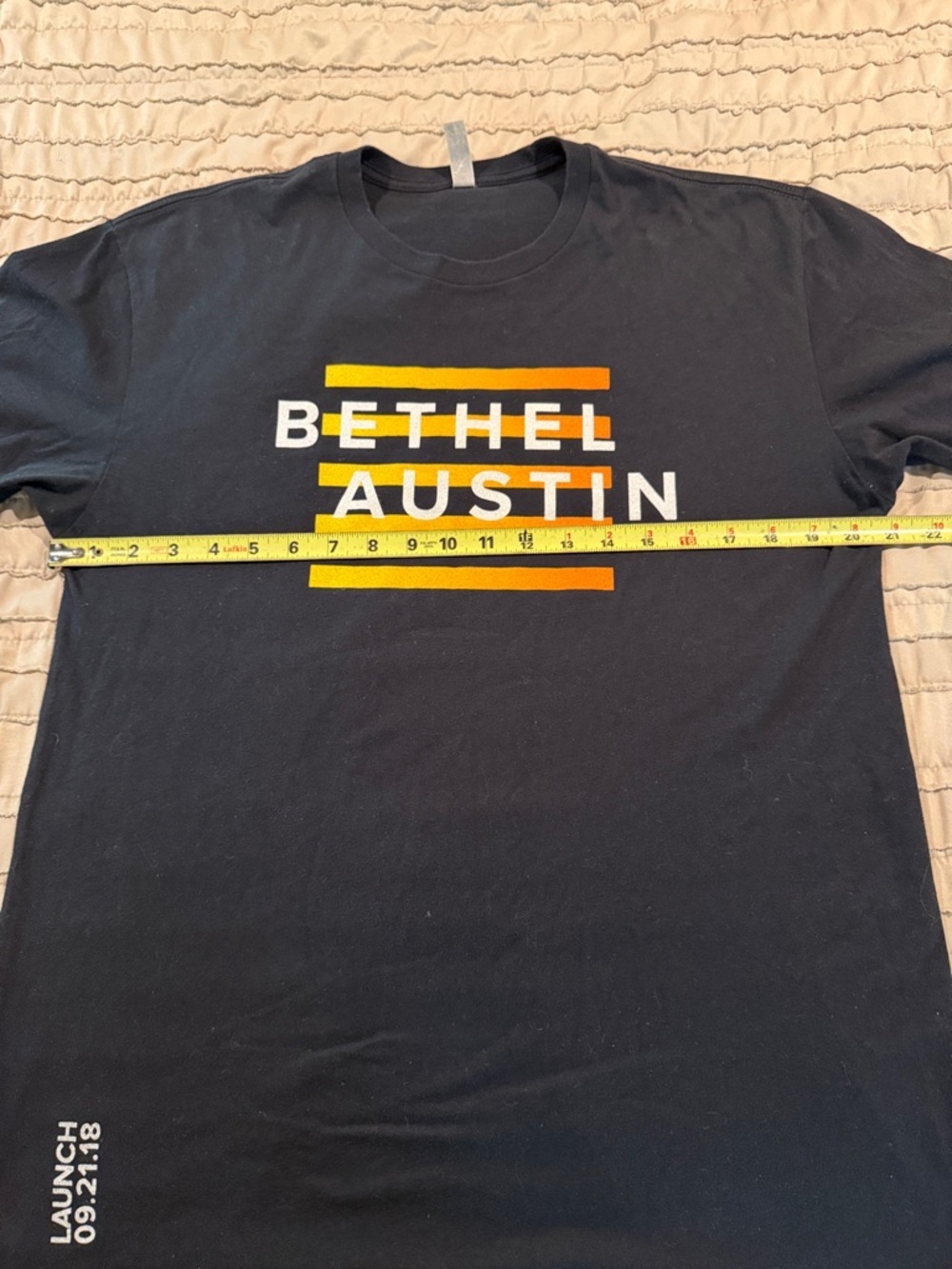 Next Level Apparel Men’s Bethel Austin Graphic T-Shirt Tee Large L Black Orange - Picture 7 of 8